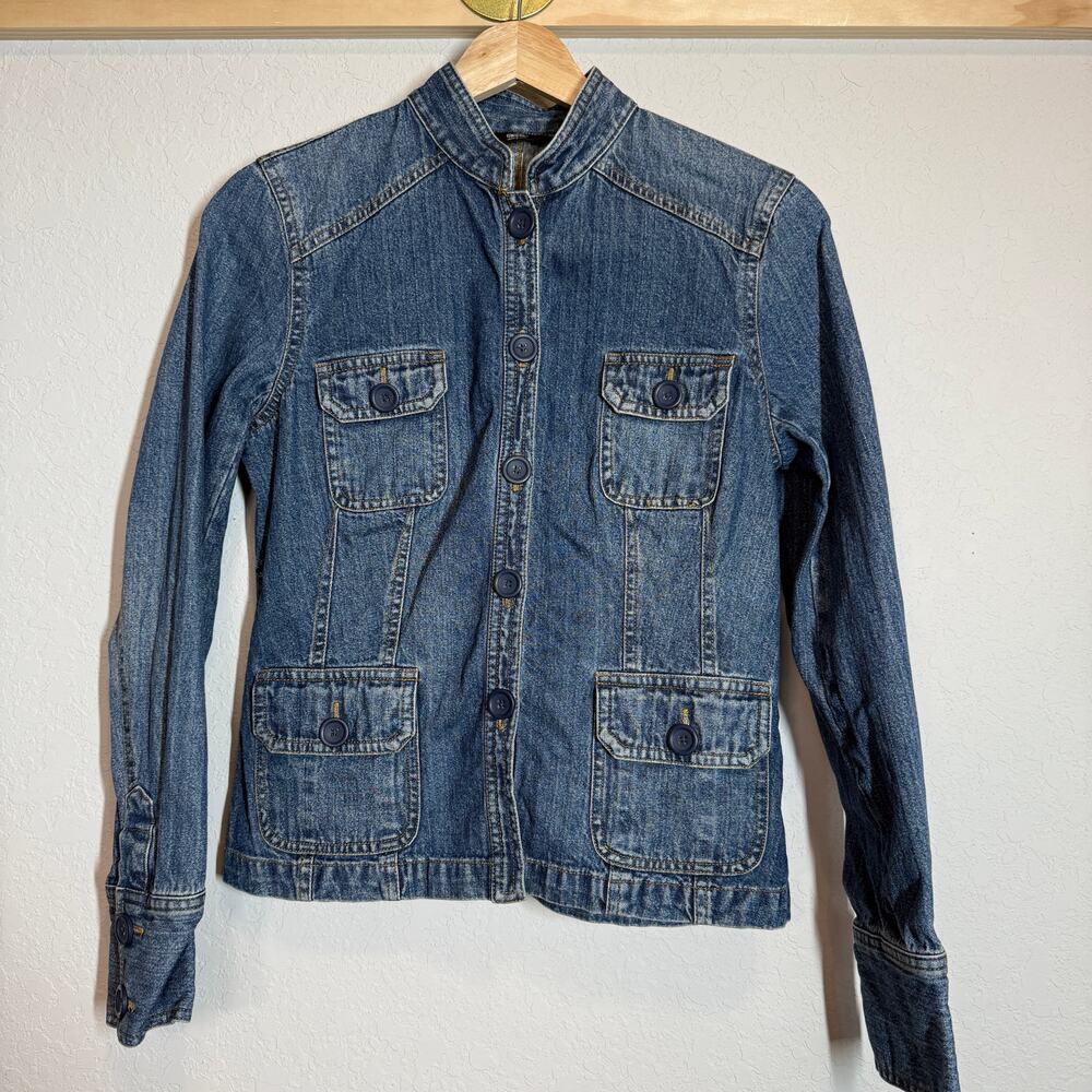 Women's Massimo Denim Blue Jean Button‎ Front Cotton Jacket Size Small